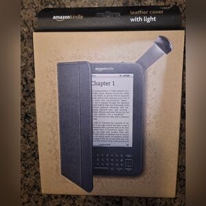 Amazon Kindle Leather Cover with Built-in Light - Black